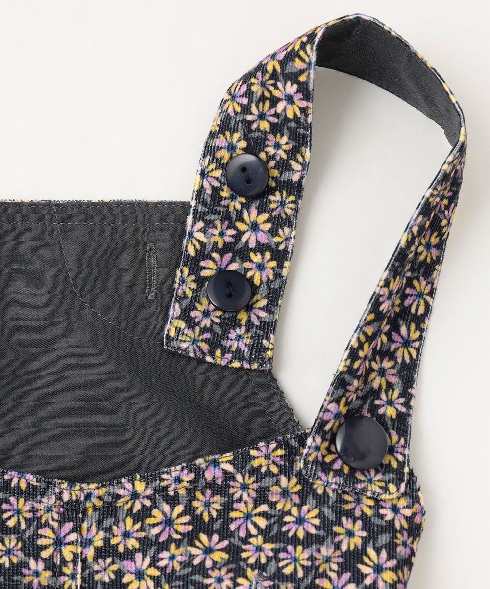 組曲 KIDS 【110-140㎝】モノトーンフラワーコーデュロイ ワンピース 