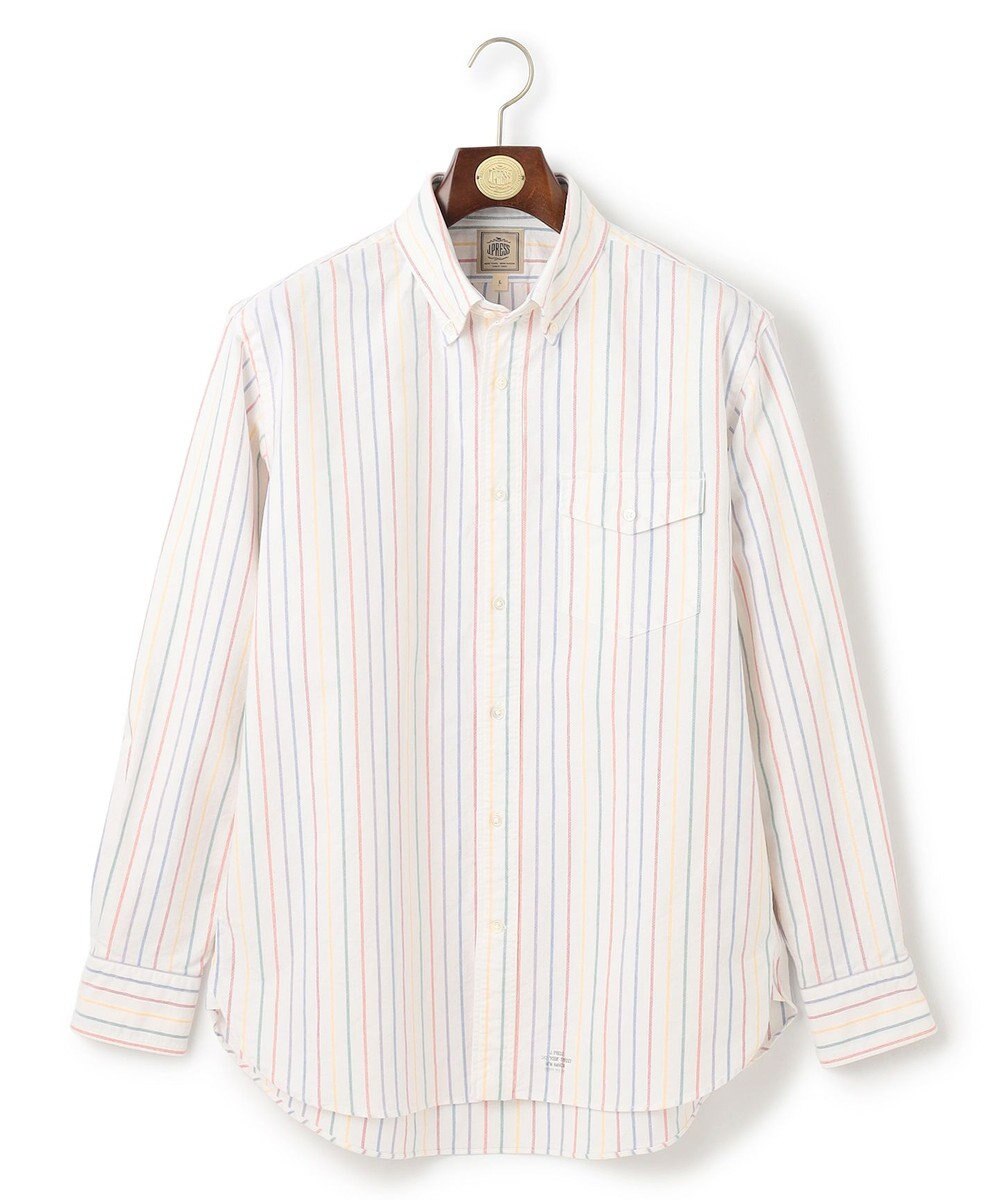 J.PRESS MEN コットンオックス マルチストライプ シャツ / ボタンダウン 