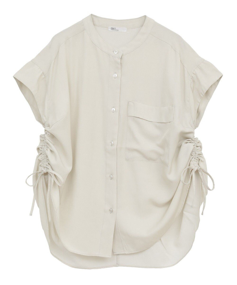 CRAFT STANDARD BOUTIQUE バンドカラーサイドドロストシャツ 