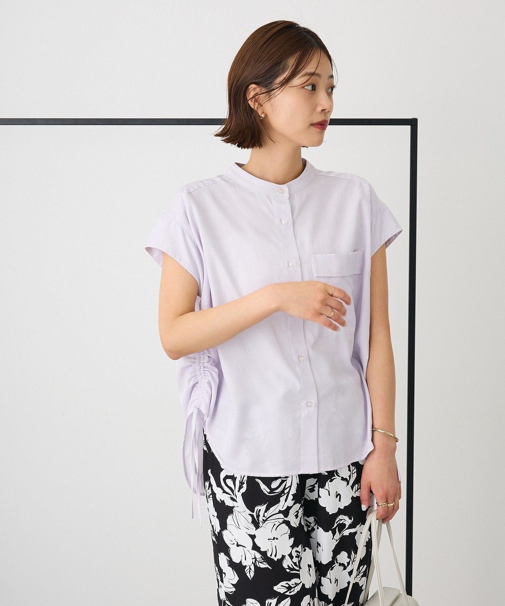 CRAFT STANDARD BOUTIQUE バンドカラーサイドドロストシャツ 