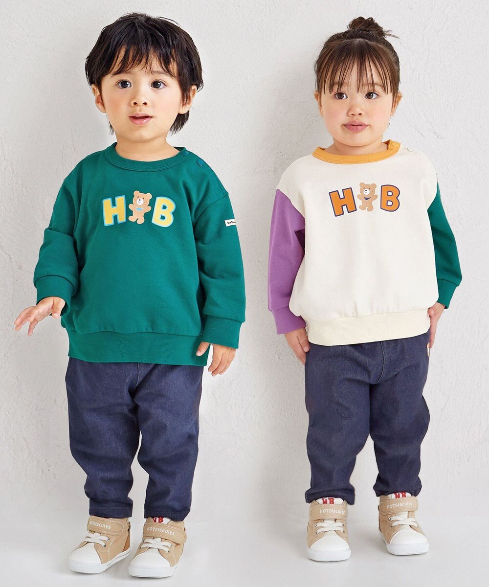 MIKI HOUSE HOT BISCUITS 【80-120cm】ロゴシリーズ ミニ裏毛パイルトレーナー 