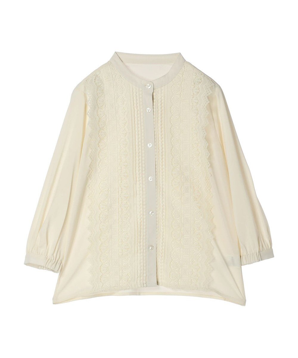 earth music&ecology フロントレースシフォンブラウス 