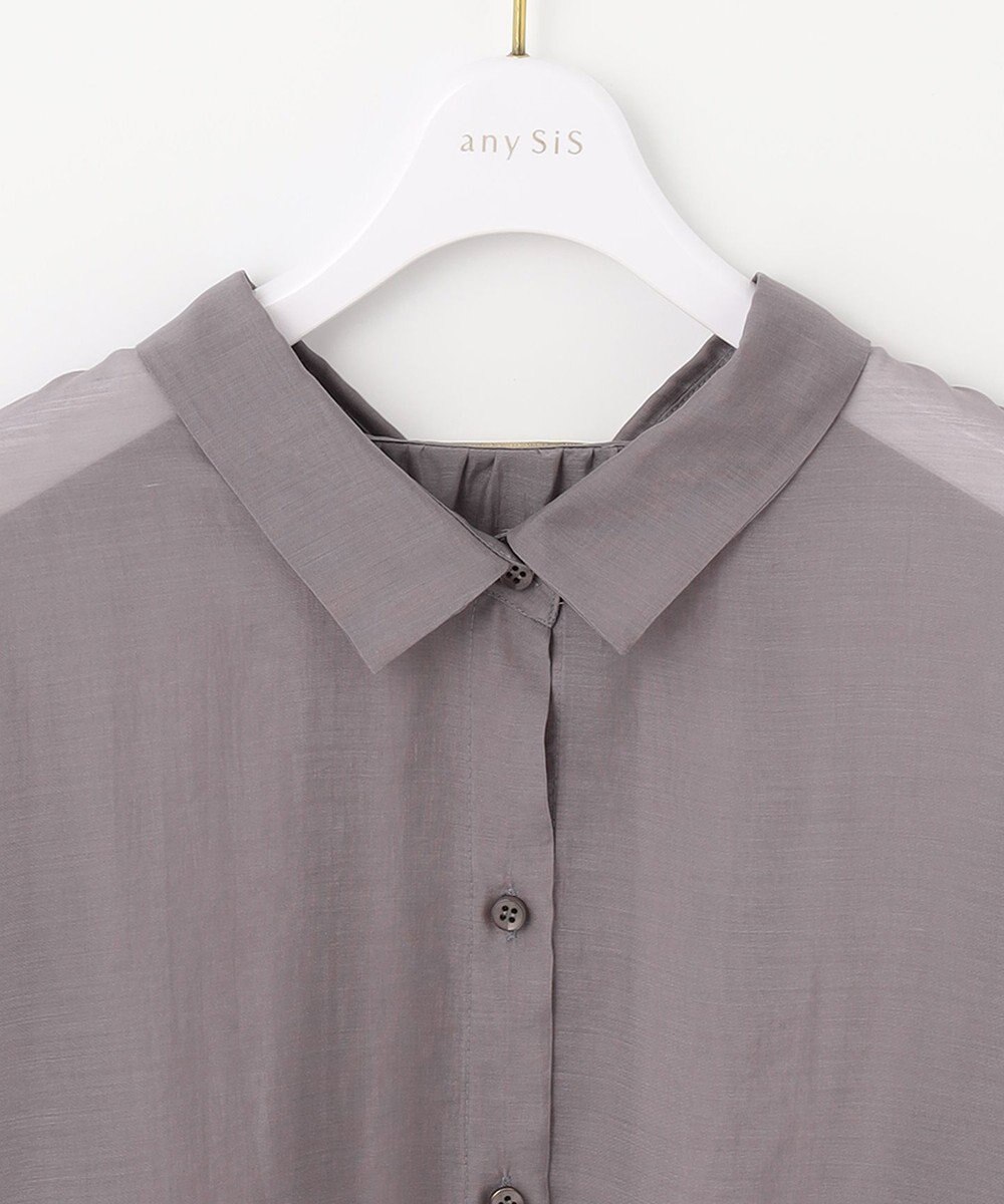ANY SIS 【洗える】シアー シャツ 