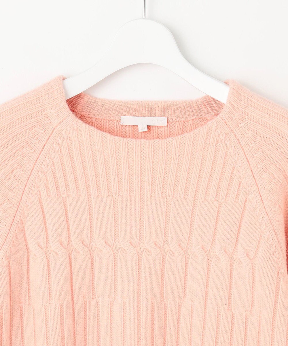 自由区 【洗える】ウールカシミヤブレンドケーブル ニット 