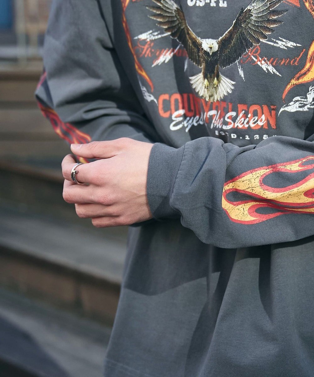 WEGO 【ユニセックス着用ITEM/MLサイズ展開】ヴィンテージライクグラフィックT（LS） 