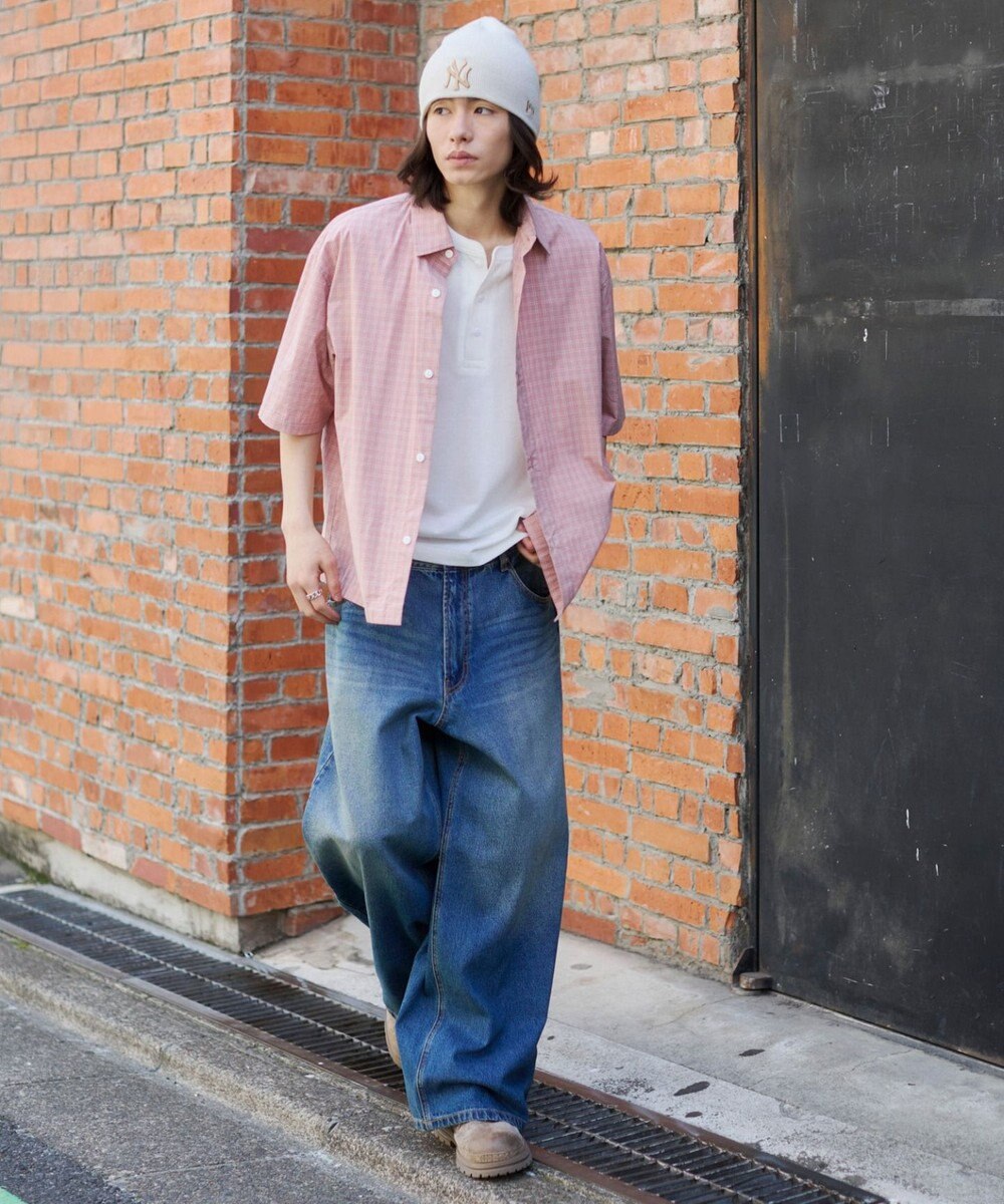 WEGO 【ユニセックス着用ITEM/MLサイズ展開】ミニチェックシャツ（SS） 