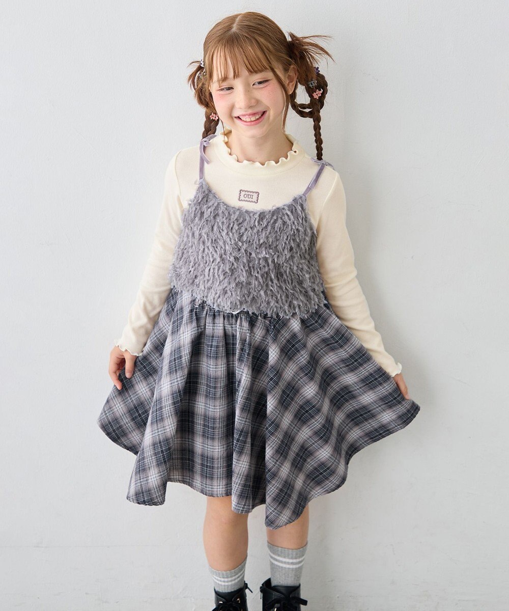 ANY KIDS 【2点セット】Tシャツ×フェザーライク キャミソール 