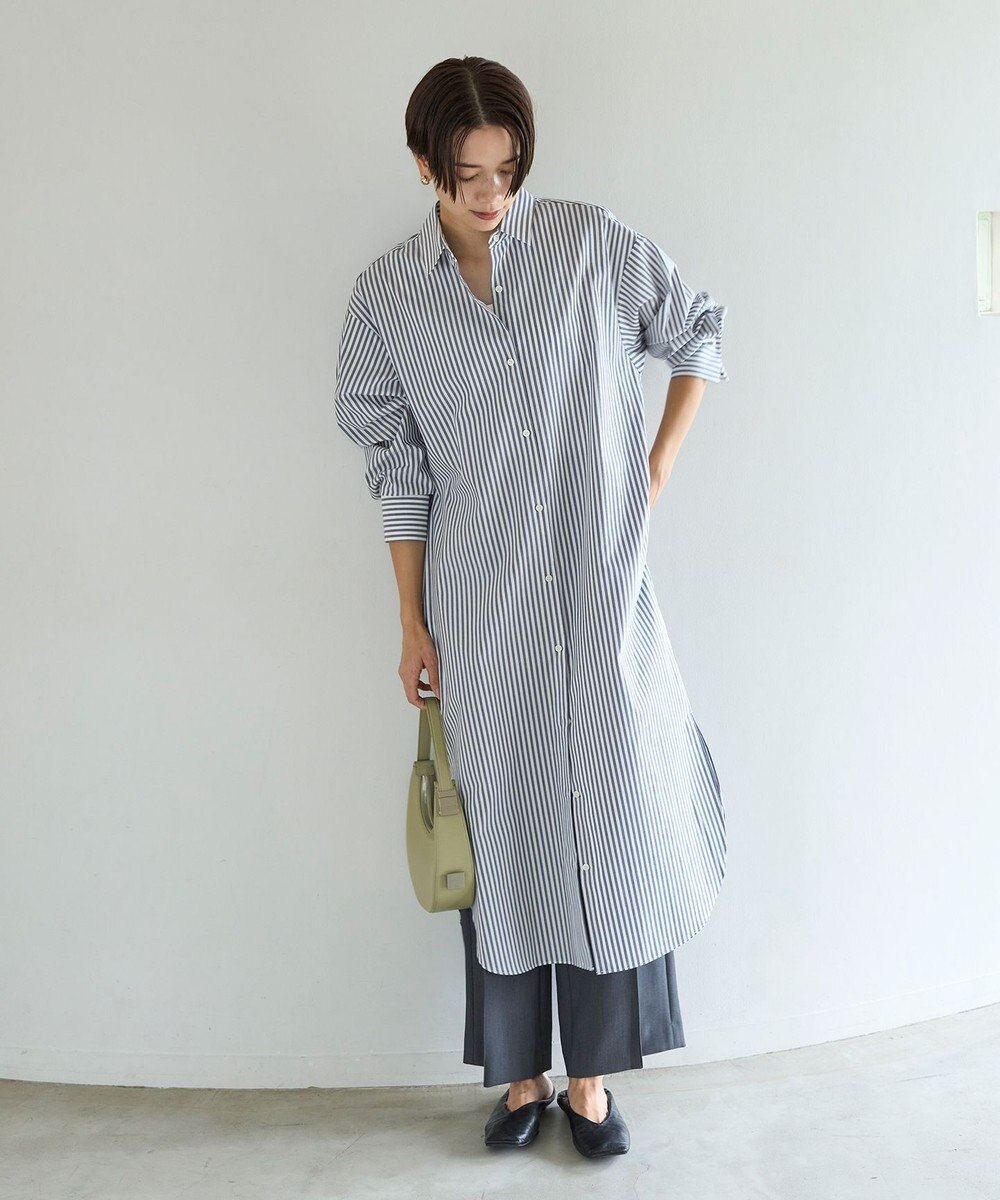 UNFILO イージーケア シャツワンピース 