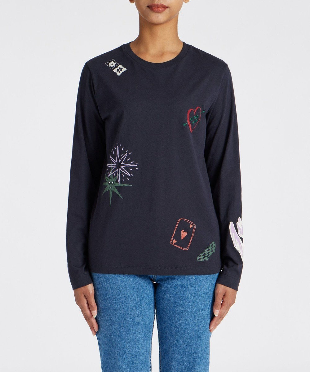 Paul Smith Doodles 長袖Tシャツ ネイビー