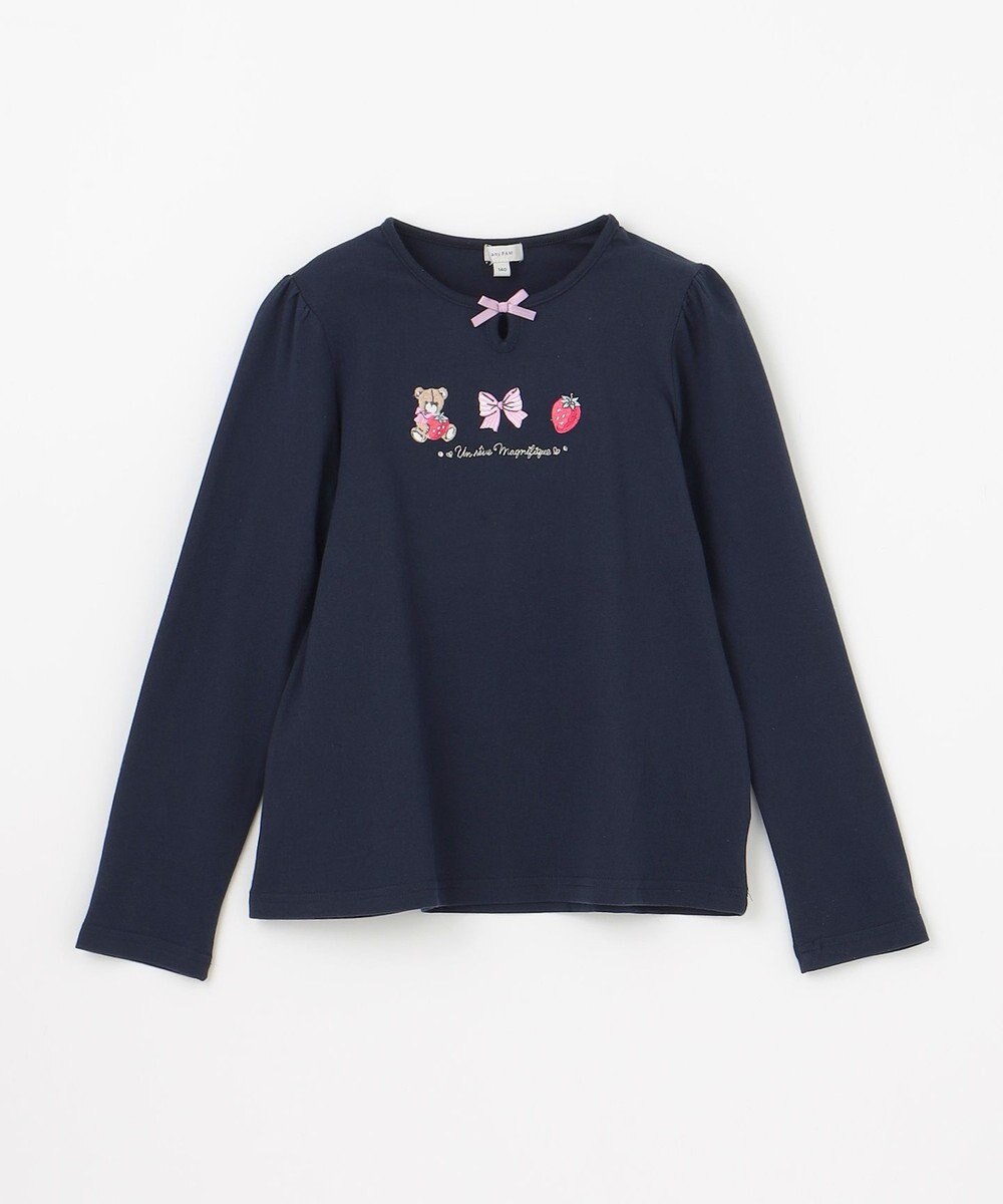 ANY KIDS テディベリー刺繍 長袖Tシャツ 