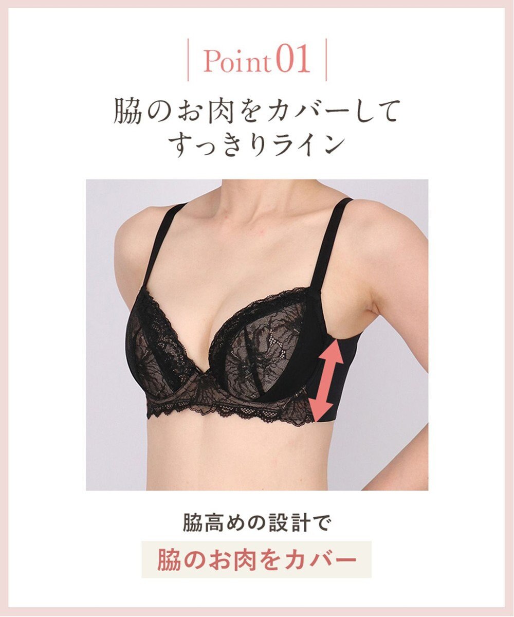 Wing ブラジャー 背中の段差を軽減 脇高設計 パーソナライズ設計 【脇も背中もきれいブラ】 Gカップまで対応 大きいサイズ KB2723 ウイング／ワコール 