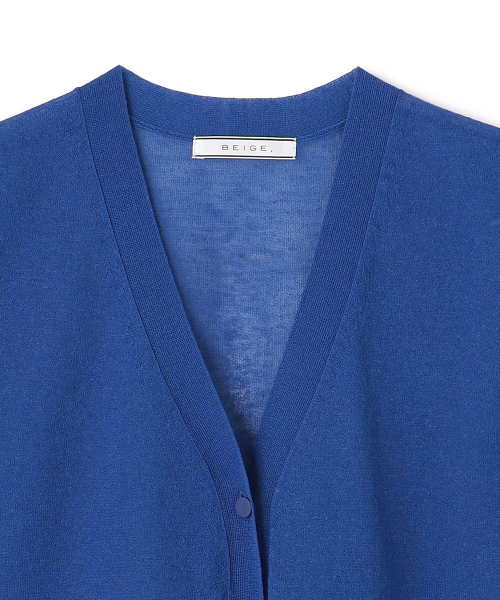 BEIGE， 【洗える】MILANO / リネン混シアーロングジレカーディガン 