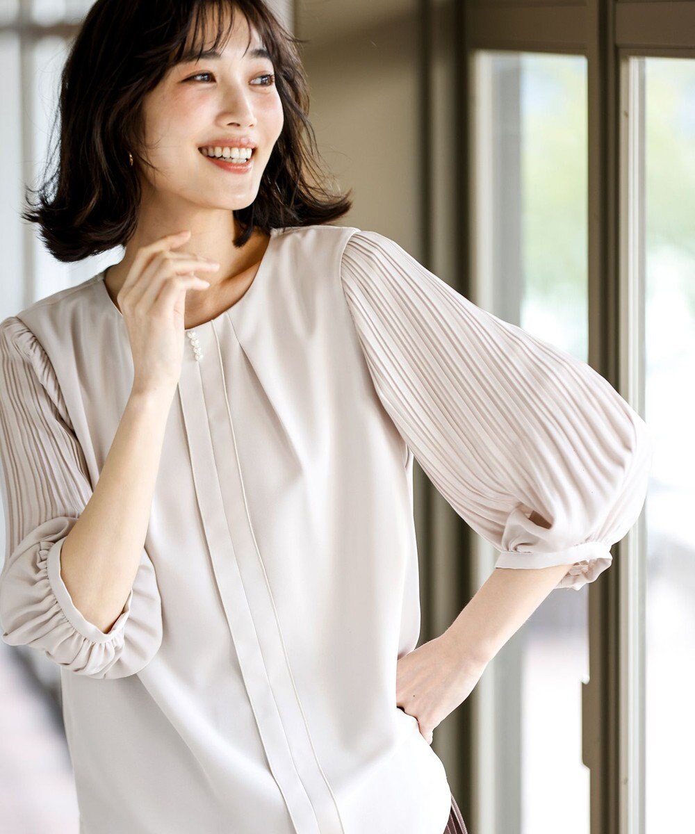 ANY SIS プリーツスリーブ ブラウス 