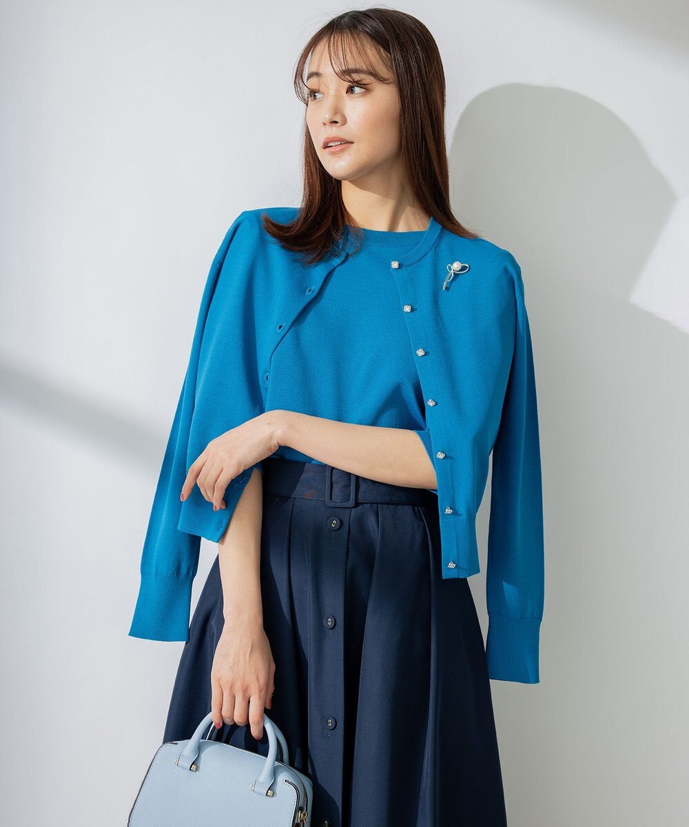 組曲 【8色展開・アンサンブル対応】ブーケカラーカーディガン 