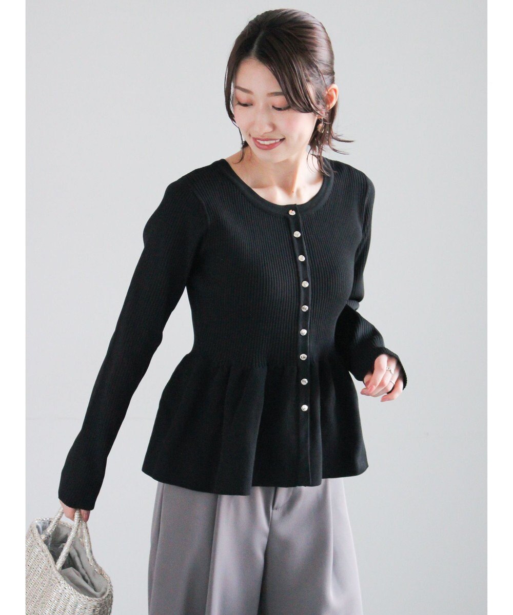 Te chichi 前後2WAYペプラムカーディガン 