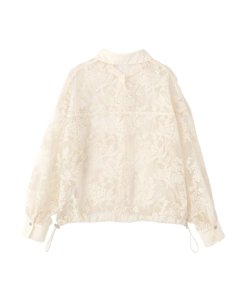 Green Parks オーガン刺繍比翼シャツ 