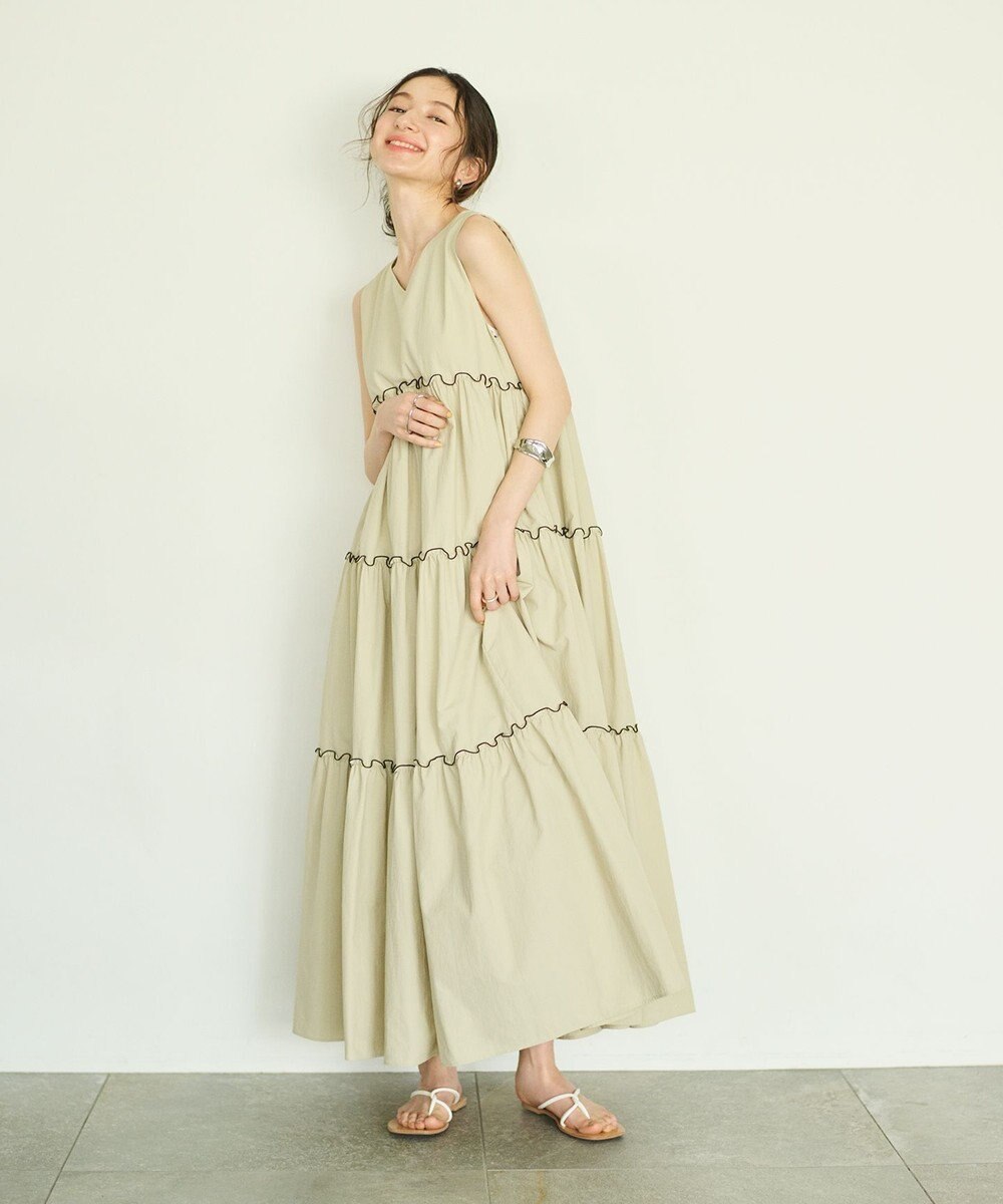 #Newans ボリュームティアードワンピース 