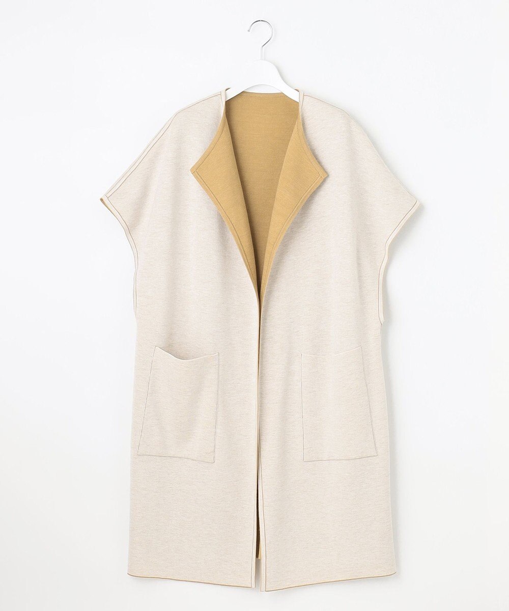 自由区 【洗える】リバーシブルニットジレ 