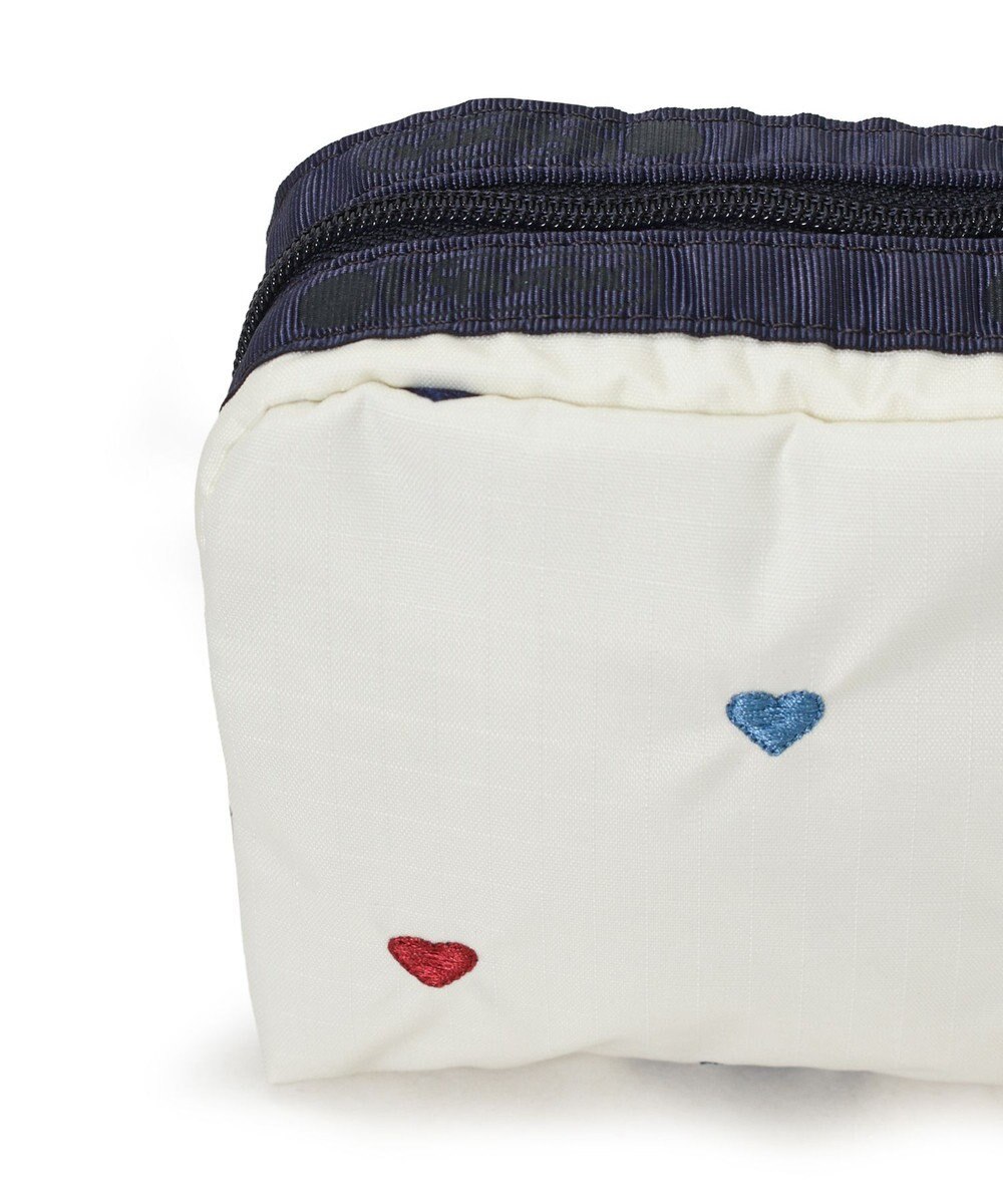 LeSportsac SQUARE COSMETIC/トリコロールハートエンブロイダリー 