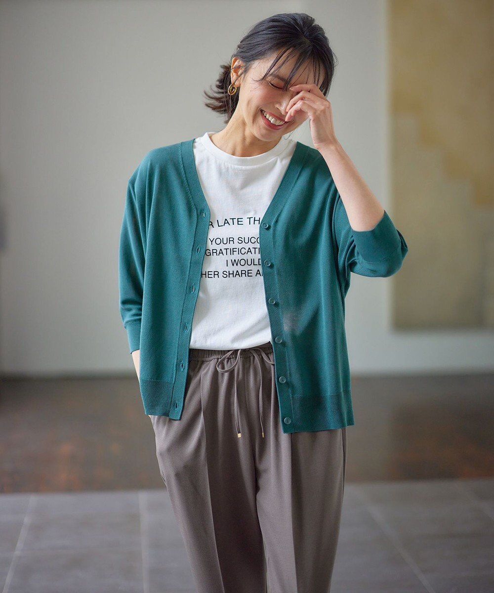 ANY 【UVケア/接触冷感/アンチピリング】多機能ハーフスリーブカーディガン 