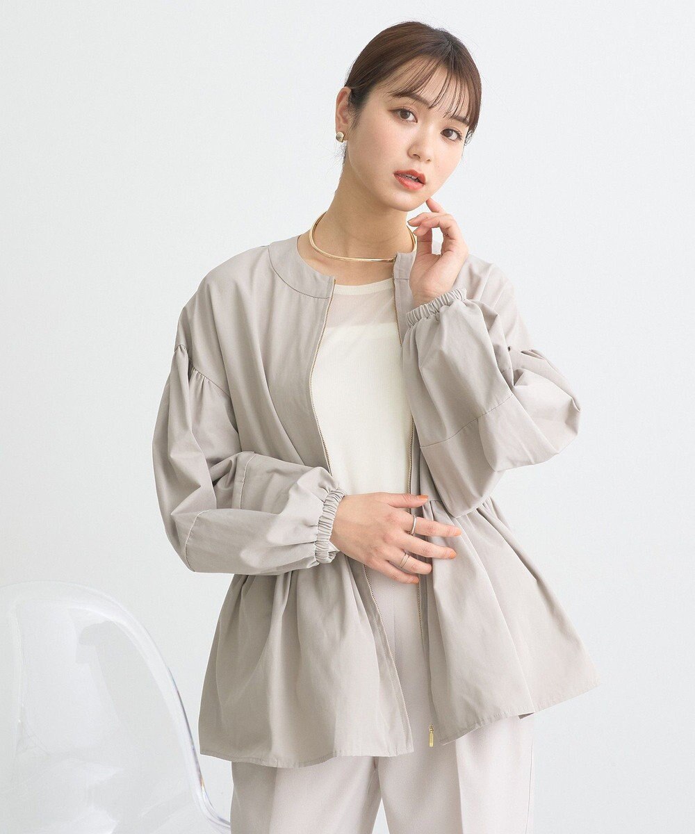 earth music&ecology 撥水ペプラムジップブルゾン 