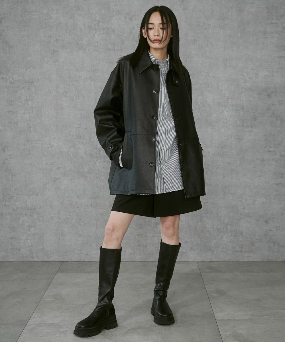 WEGO 【ユニセックス着用ITEM】シンセティックレザーカーコート 