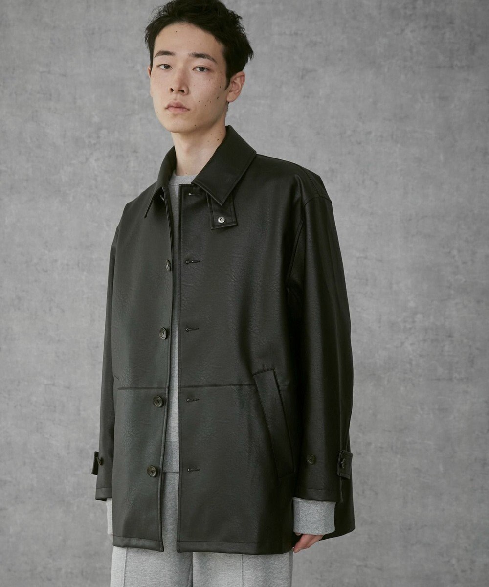 WEGO 【ユニセックス着用ITEM】シンセティックレザーカーコート 