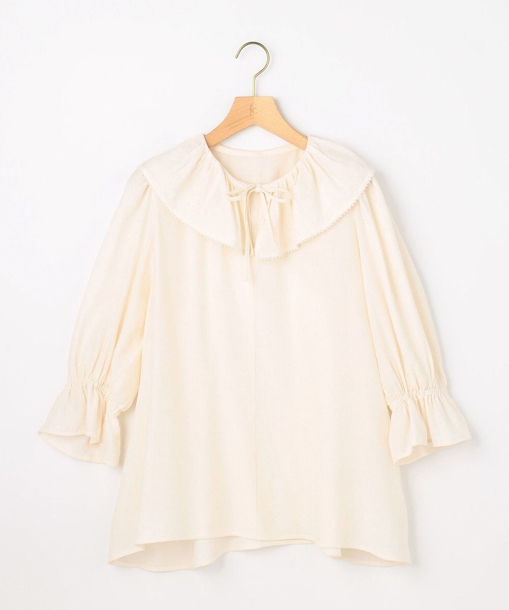 組曲 【先行予約】【WEB限定】シアーリンクルクロス フリル襟ブラウス 