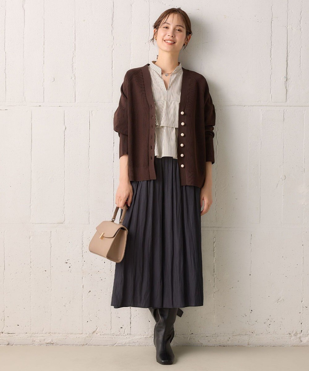 組曲 【洗える・軽量】スポンディッシュニット カーディガン 