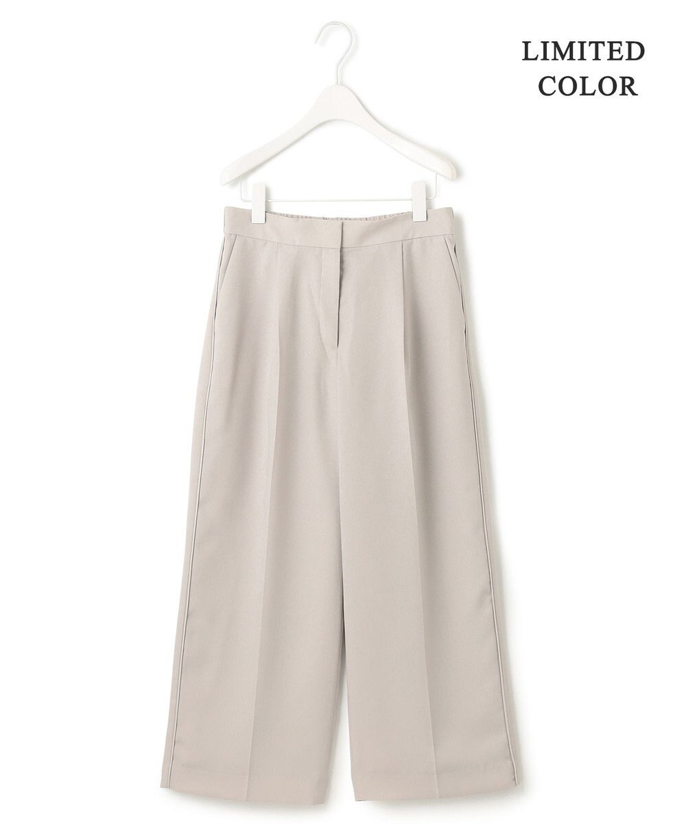 ICB 【WEB限定カラーあり】FluidBackSatin ワイドクロップドパンツ 