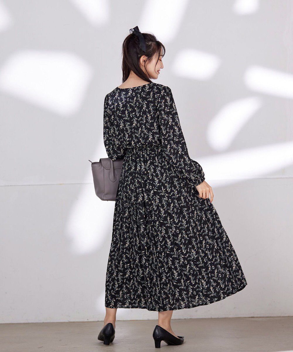 Tiaclasse 【洗える・新色追加】パフスリーブプリーツワンピース 