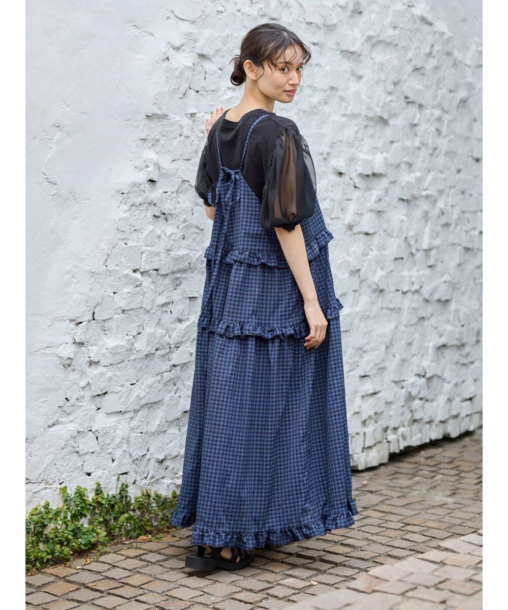 Green Parks ・Ｐｅｔｉｔ　Ｆｌｅｕｒ　カラーギンガムキャミワンピ 
