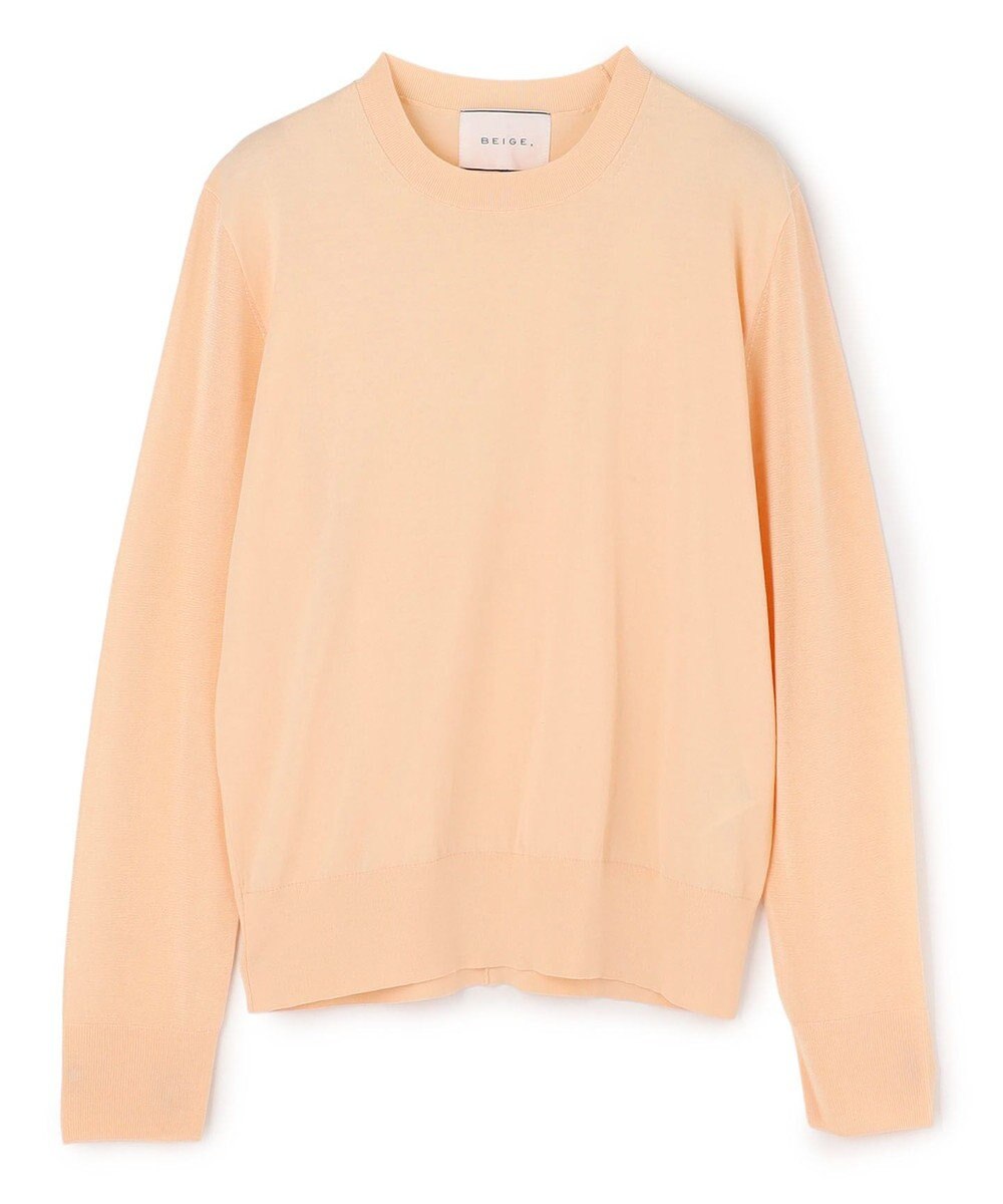 BEIGE， JULIE / コットンシルク 異素材プルオーバーニット 