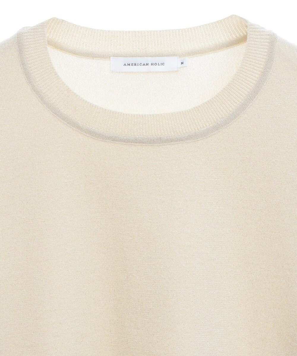 AMERICAN HOLIC ラメ入りクルーネックニットプルオーバー 