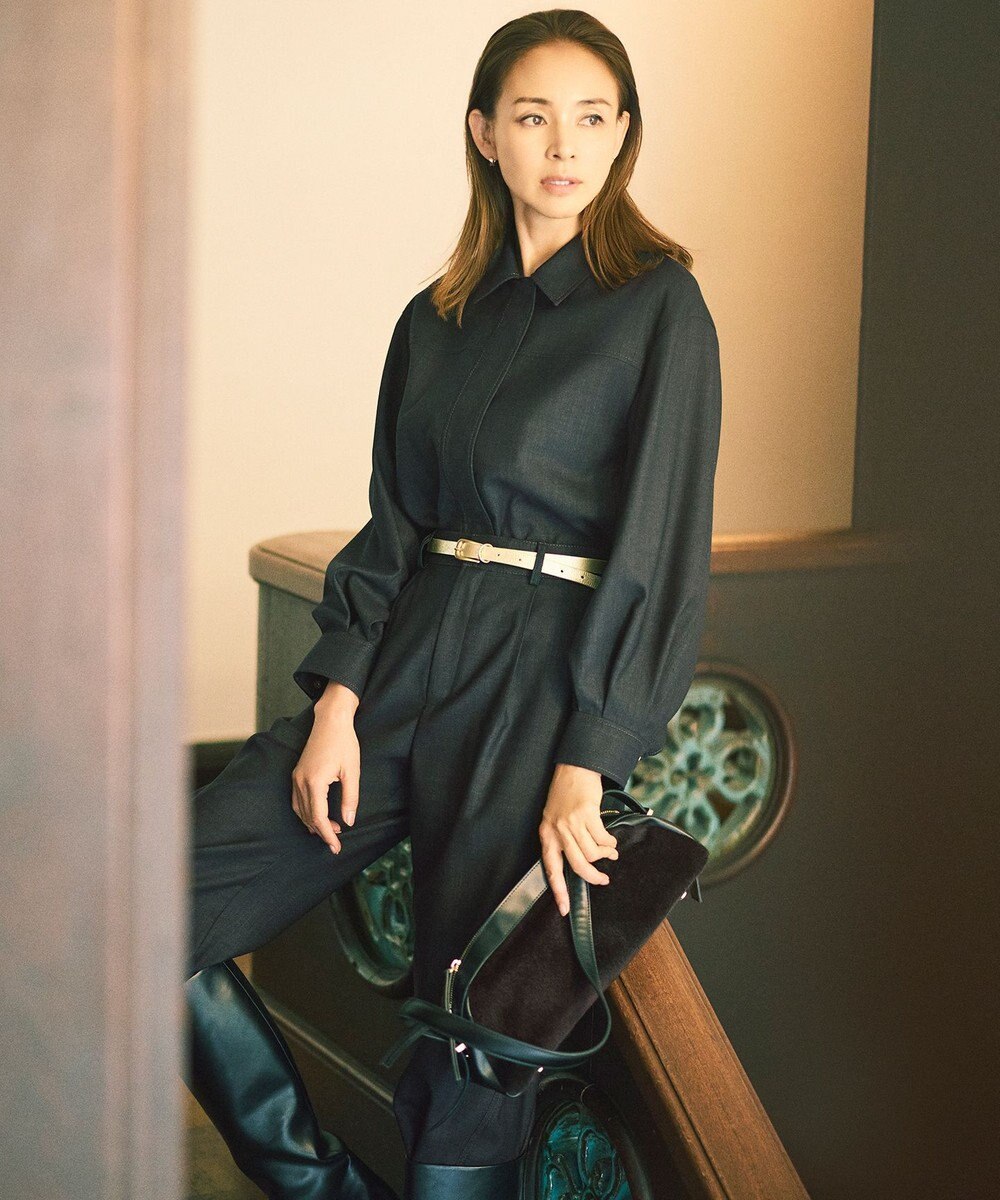 自由区 L 【17号サイズまで展開・SHIHOさん着用】デニムライクツイル ジャケット 