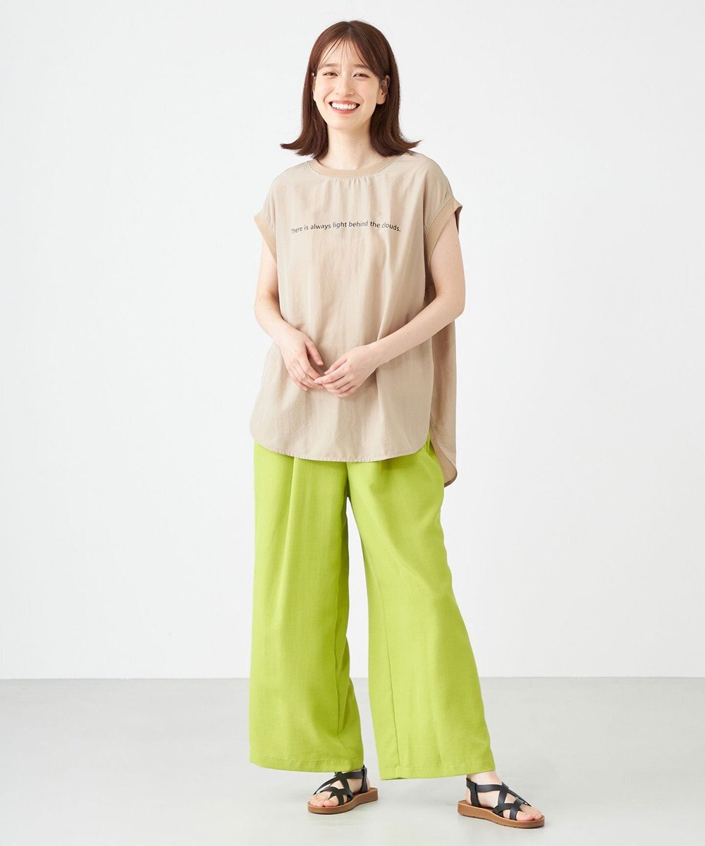 SHARE PARK LADIES ライトタッチ裾テールロゴTシャツ 