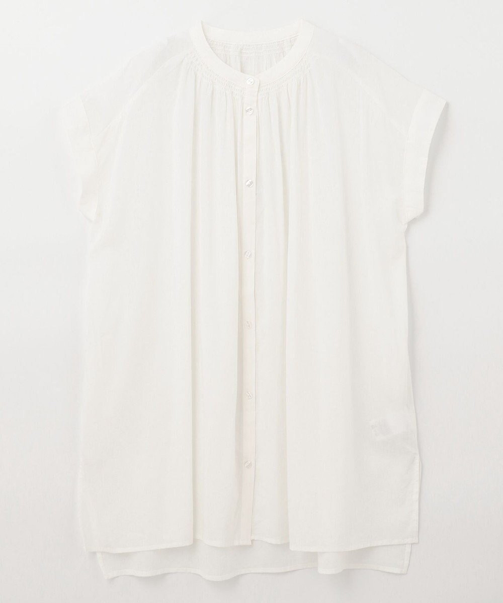 ANY 【洗える】シャーリングチュニック ブラウス 