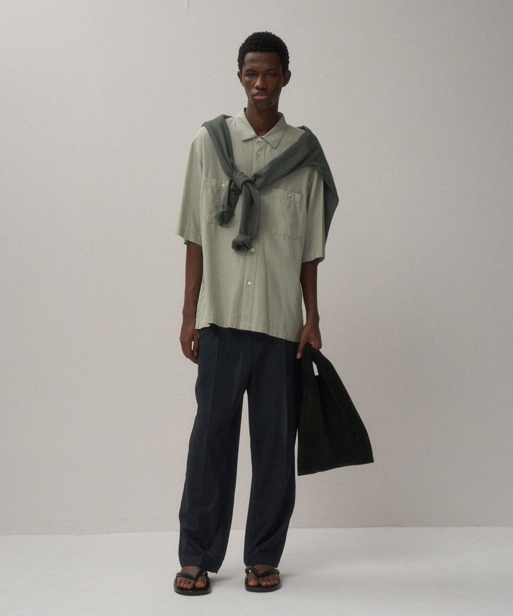 ATON TWIST WOOL GAUZE | ツータックイージーパンツ - UNISEX 