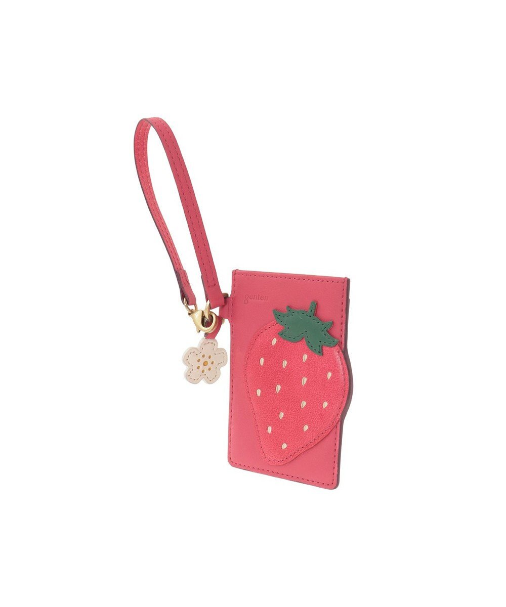 genten フルーツマーケット はみ出しパスケース「いちご」 