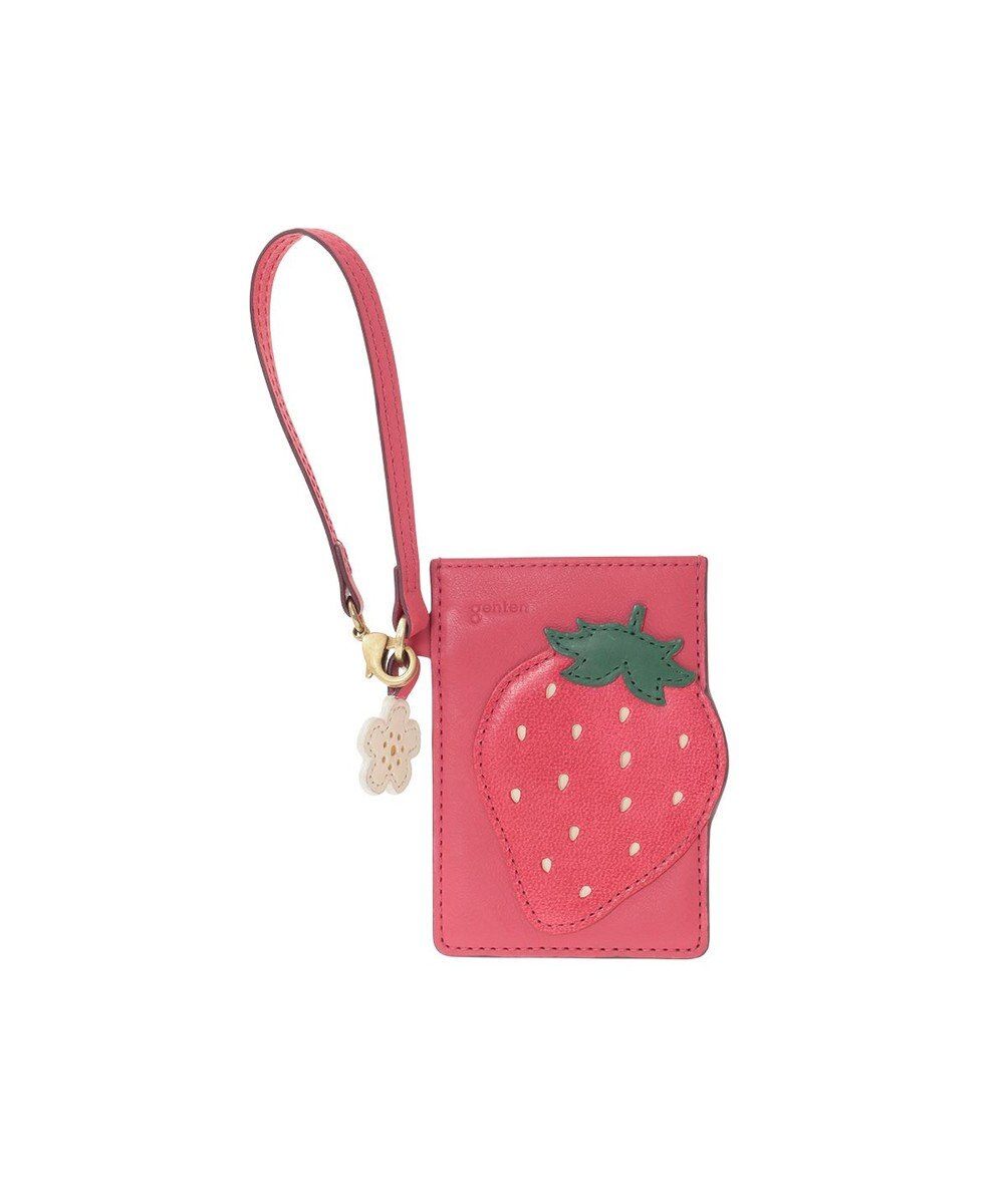 genten フルーツマーケット はみ出しパスケース「いちご」 