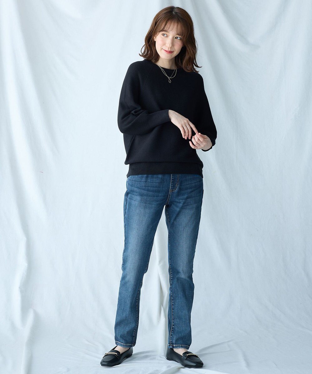 ANY L 【洗濯機可/6色展開】ラウンドネックガーターニット 