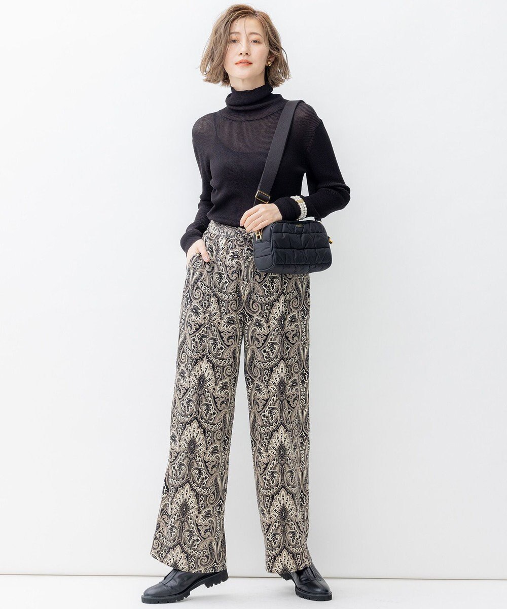 23区 【SLOW/一部店舗限定】シアーリブ タートルネックニット 