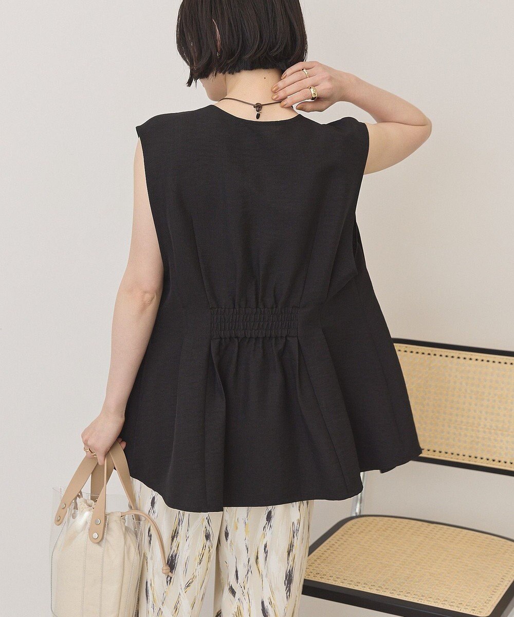 AMERICAN HOLIC 【イージーケア】リネンライクペプラムベスト 