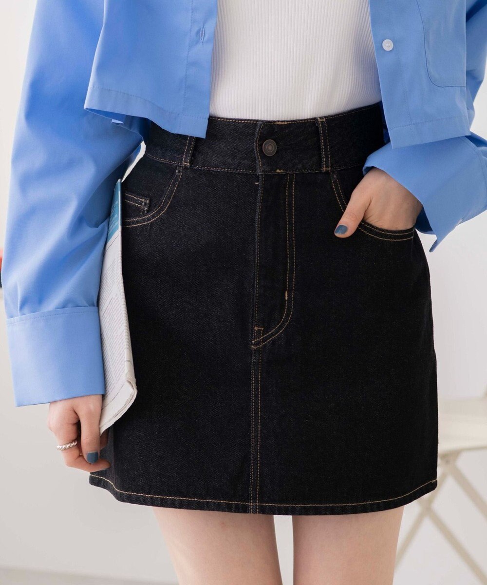 WEGO 台形デニムミニスカート 