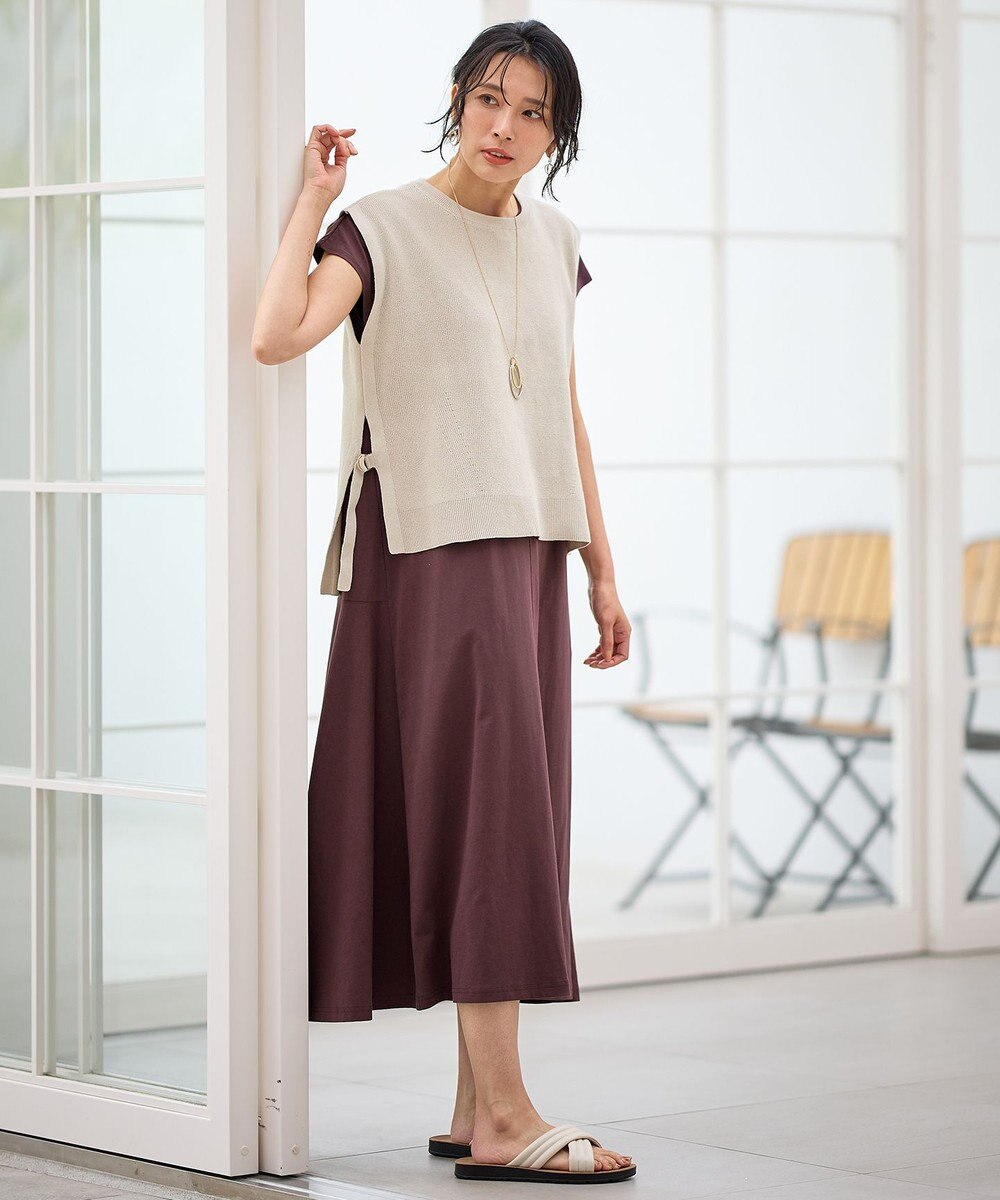 ANY 【洗濯機可】フレンチスリーブワンピース 