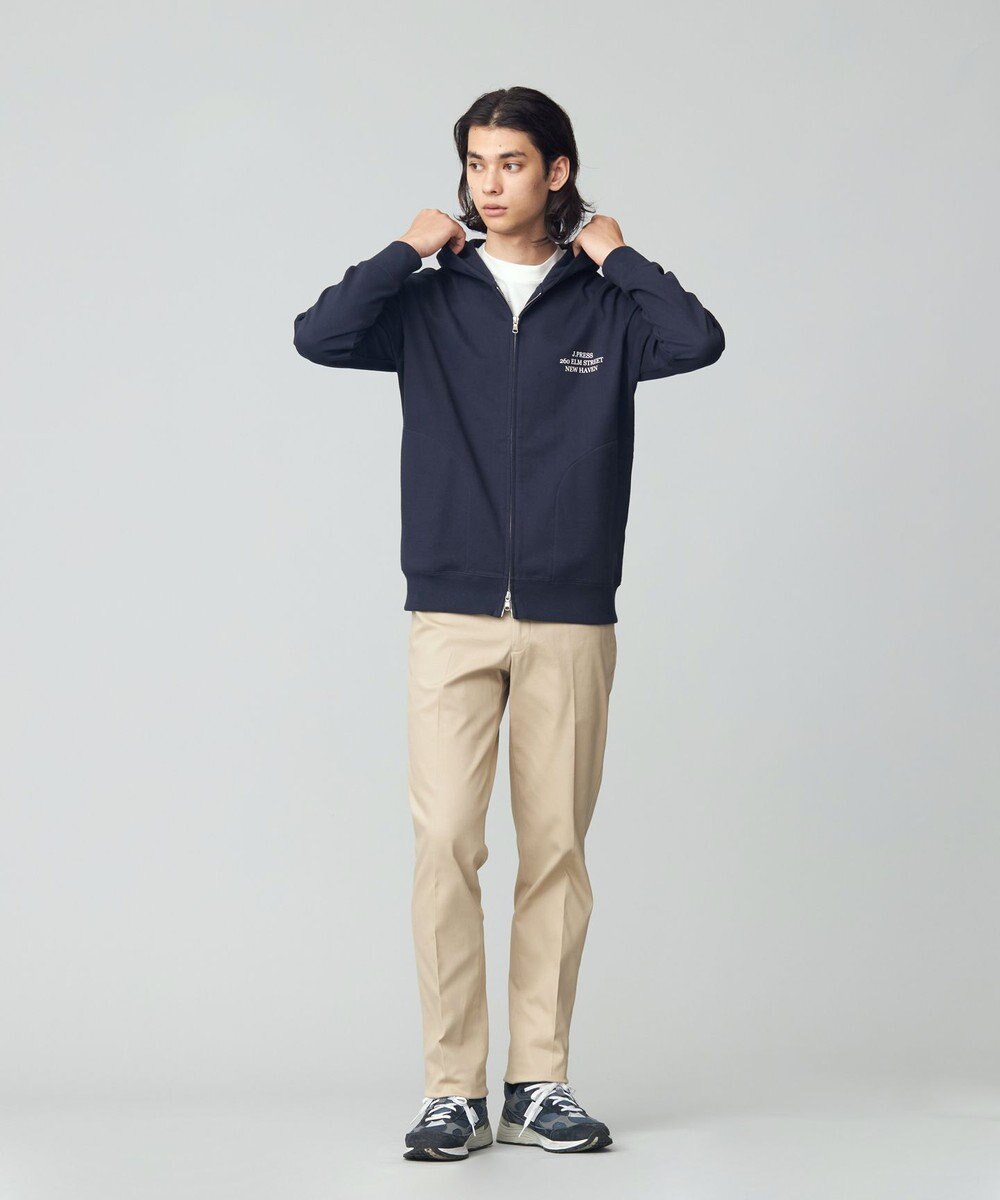 J.PRESS MEN インレージャージー ロゴフルジップパーカー 