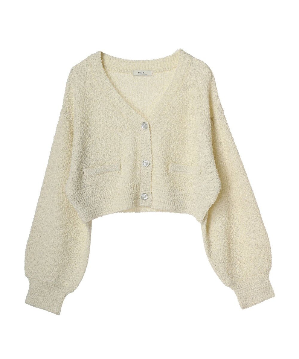 earth music&ecology ポコポコヤーンショートカーディガン 