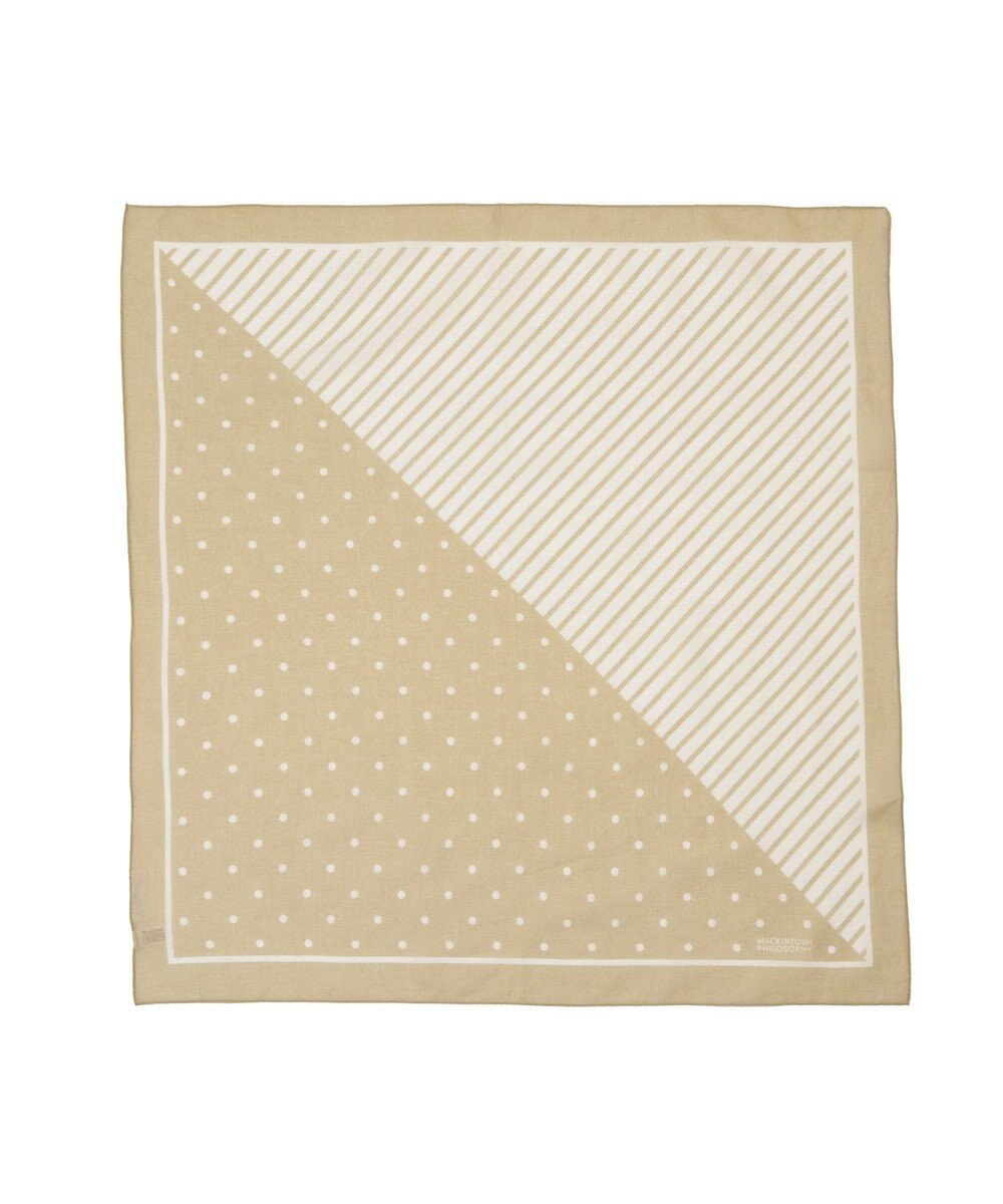 MOONBAT 【洗える/日本製】MACKINTOSH PHILOSOPHY チェックロゴ コットンスカーフ 65cm×65cm 