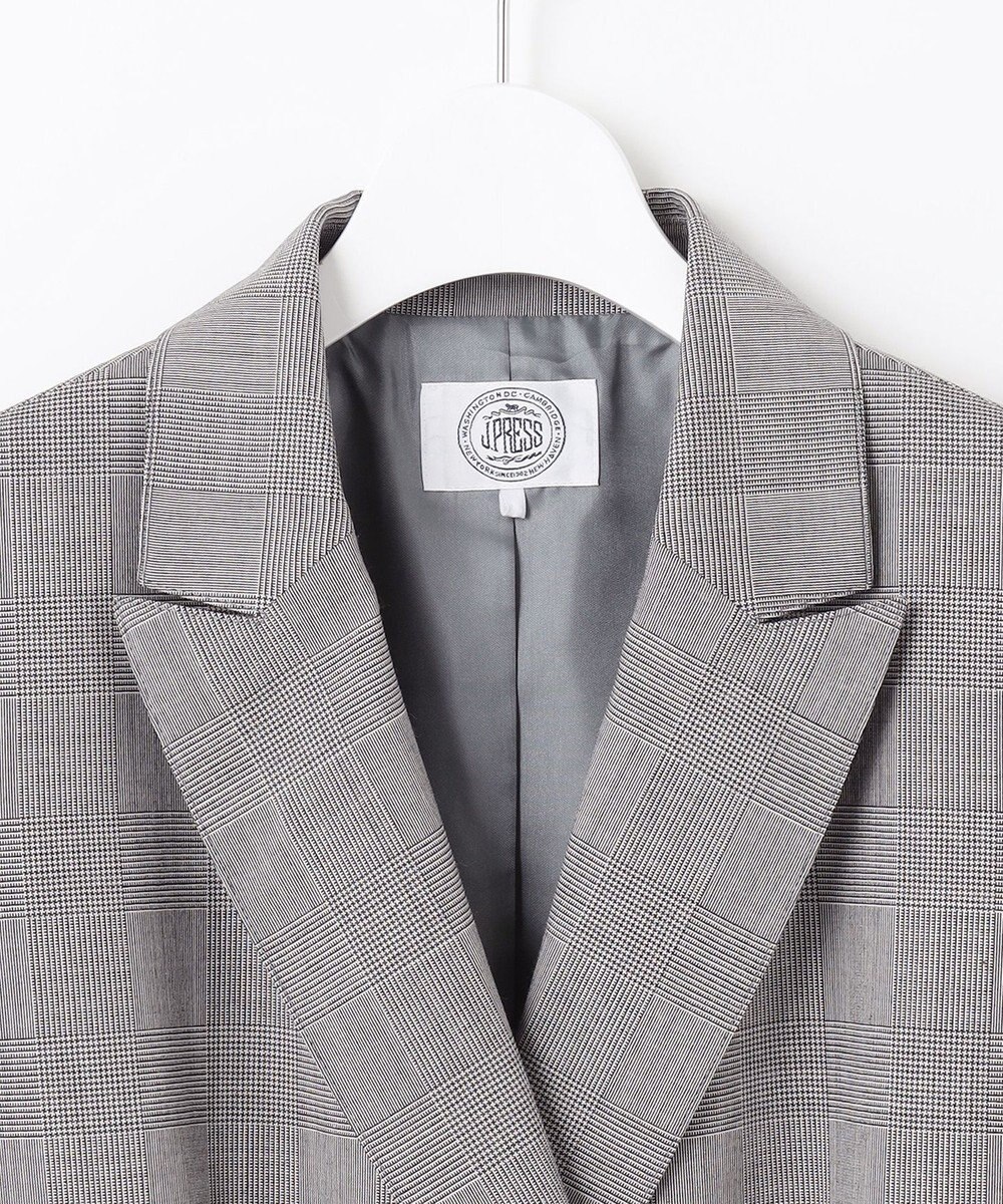 J.PRESS LADIES T/R/Wグレンチェック ダブル ジャケット 