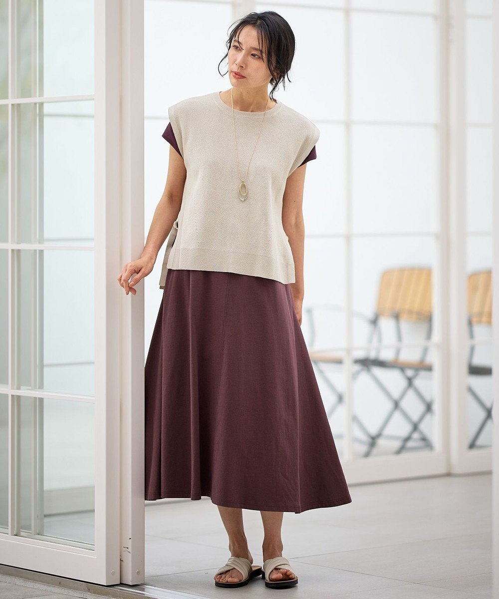 ANY 【洗濯機可】フレンチスリーブワンピース 